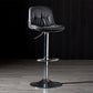 Adjustable Height Leather Footrest Bar Stool Matte Finish 31.49'' Low Back Stool Dark Gray Silver 1 Piece Clearhalo 'Bar Furniture' 'Bar Stools' 'bar_stools' 'furn' 'furn_bar_stools' 'furniture_bar_stools' 'Kitchen & Dining Furniture' 'kitchen&dining_furn' 'kitchen' 'kitchen_furn' Furniture' 4684729