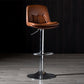 Adjustable Height Leather Footrest Bar Stool Matte Finish 31.49'' Low Back Stool Brown Silver 1 Piece Clearhalo 'Bar Furniture' 'Bar Stools' 'bar_stools' 'furn' 'furn_bar_stools' 'furniture_bar_stools' 'Kitchen & Dining Furniture' 'kitchen&dining_furn' 'kitchen' 'kitchen_furn' Furniture' 4684730