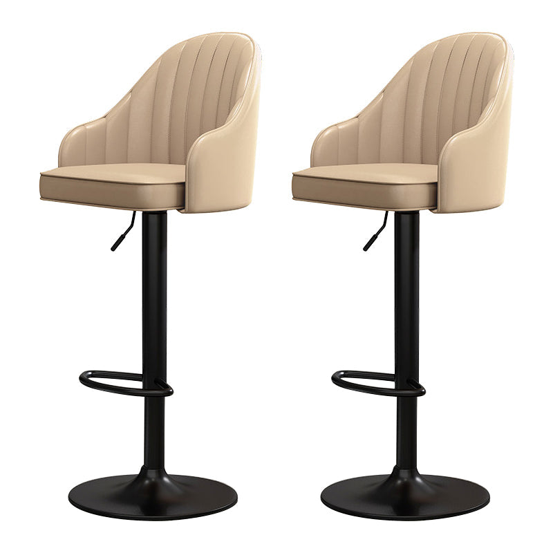 Scandinavian Metal Kitchen Dining Room Arm Stool Adjustable Height Barstool Khaki Set of 2 Clearhalo 'Bar Furniture' 'Bar Stools' 'bar_stools' 'furniture_bar_stools' 'Kitchen & Dining Furniture' 'kitchen&dining_furn' 'kitchen' 'kitchen_furn' Furniture' 4684791