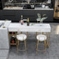 Marble Bistro Bar Desk with Rectangle Table Top White Double Pedestal Table-41.3" H 47.2"L x 15.7"W x 41.3"H White-Gold Stone Clearhalo 'Bar Furniture' 'Bar Tables' 'bar_tables' 'furn' 'furn_bar_tables' 'Furniture' 'furniture_bar_tables' 'Kitchen & Dining Furniture' 4684795