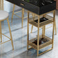 Marble Bistro Bar Desk with Rectangle Table Top White Double Pedestal Table-41.3" H Clearhalo 'Bar Furniture' 'Bar Tables' 'bar_tables' 'furn' 'furn_bar_tables' 'Furniture' 'furniture_bar_tables' 'Kitchen & Dining Furniture' 4684800