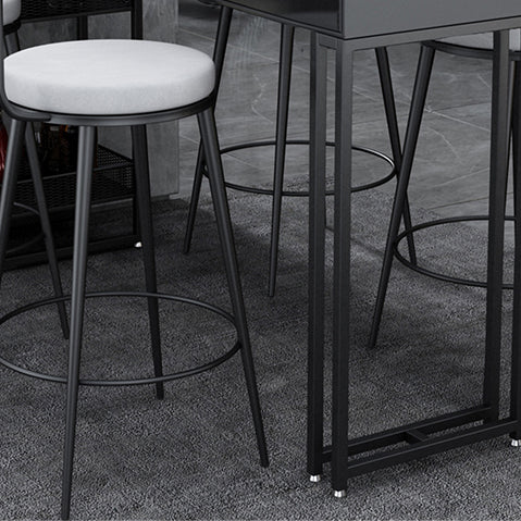 Marble Bistro Bar Desk with Rectangle Table Top White Double Pedestal Table-41.3" H Clearhalo 'Bar Furniture' 'Bar Tables' 'bar_tables' 'furn' 'furn_bar_tables' 'Furniture' 'furniture_bar_tables' 'Kitchen & Dining Furniture' 4684802