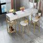 Marble Bistro Bar Desk with Rectangle Table Top White Double Pedestal Table-41.3" H Clearhalo 'Bar Furniture' 'Bar Tables' 'bar_tables' 'furn' 'furn_bar_tables' 'Furniture' 'furniture_bar_tables' 'Kitchen & Dining Furniture' 4684807