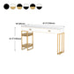 Marble Bistro Bar Desk with Rectangle Table Top White Double Pedestal Table-41.3" H Clearhalo 'Bar Furniture' 'Bar Tables' 'bar_tables' 'furn' 'furn_bar_tables' 'Furniture' 'furniture_bar_tables' 'Kitchen & Dining Furniture' 4684808