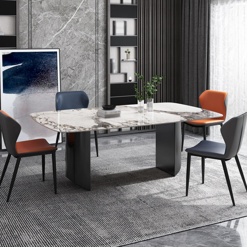 Contemporary 1/4/5/6/7 Pieces Dining Room Set Rectangle Dining Table Set 5 Pieces: Table, 4 Chairs Clearhalo 'Dining Room Sets' 'Dining Tables & Seating' 'dining_room_set' 'furn' 'furn_dining_room_set' 'Furniture' 'furniture_dining_room_set' 'Kitchen & Dining Furniture' 'kitchen&dining_furn' 'kitchen' 4685265