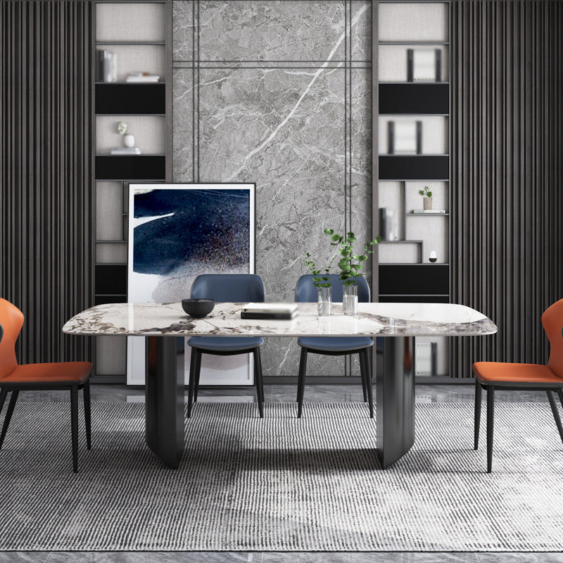 Contemporary 1/4/5/6/7 Pieces Dining Room Set Rectangle Dining Table Set Clearhalo 'Dining Room Sets' 'Dining Tables & Seating' 'dining_room_set' 'furn' 'furn_dining_room_set' 'Furniture' 'furniture_dining_room_set' 'Kitchen & Dining Furniture' 'kitchen&dining_furn' 'kitchen' 4685267