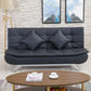 Faux Leather Modern Sofa Armless 33 "W Tufted Sofa for Living Room 75"L x 33.5"W x 35.5"H Black Clearhalo 'furn' 'furn_sofas' 'Furniture' 'furniture_sofas' 'kitchen' 'kitchen_sofas' 'Living Room Furniture' 'Sofa' 'sofas' 4686591