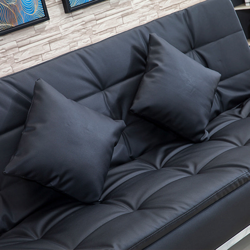 Faux Leather Modern Sofa Armless 33 "W Tufted Sofa for Living Room Clearhalo 'furn' 'furn_sofas' 'Furniture' 'furniture_sofas' 'kitchen' 'kitchen_sofas' 'Living Room Furniture' 'Sofa' 'sofas' 4686595