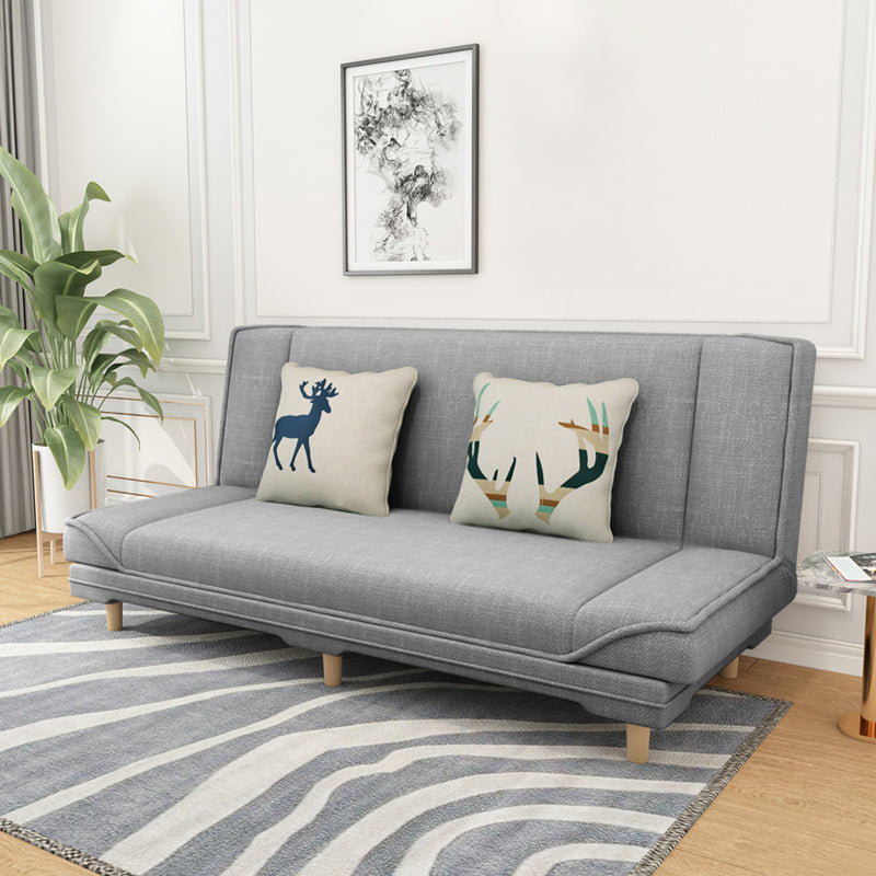 Tight Back 70.87" W √ó 23.62" D √ó 31.50" H Linen Armless Sofa with Foldable Light Gray Clearhalo 'furn' 'furn_sofas' 'Furniture' 'furniture_sofas' 'kitchen' 'kitchen_sofas' 'Living Room Furniture' 'Sofa' 'sofas' 4688859