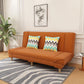 Tight Back 70.87" W √ó 23.62" D √ó 31.50" H Linen Armless Sofa with Foldable Orange Clearhalo 'furn' 'furn_sofas' 'Furniture' 'furniture_sofas' 'kitchen' 'kitchen_sofas' 'Living Room Furniture' 'Sofa' 'sofas' 4688862