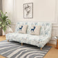 Tight Back 70.87" W √ó 23.62" D √ó 31.50" H Linen Armless Sofa with Foldable Fortune Tree Patterned Clearhalo 'furn' 'furn_sofas' 'Furniture' 'furniture_sofas' 'kitchen' 'kitchen_sofas' 'Living Room Furniture' 'Sofa' 'sofas' 4688863