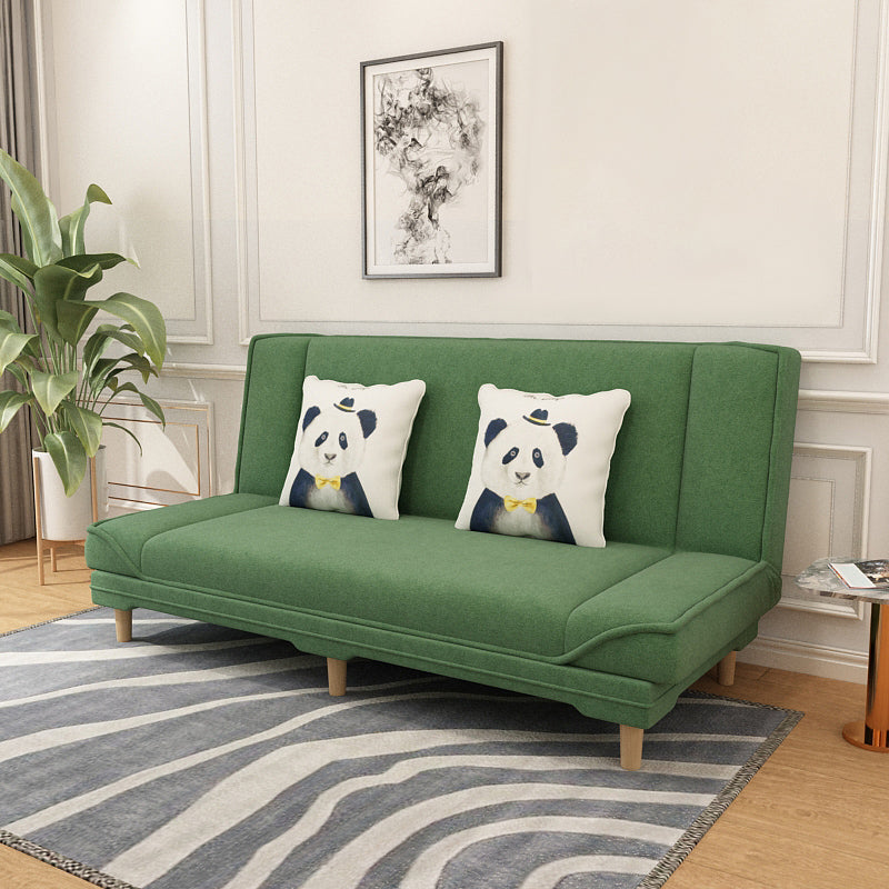 Tight Back 70.87" W √ó 23.62" D √ó 31.50" H Linen Armless Sofa with Foldable Army Green Clearhalo 'furn' 'furn_sofas' 'Furniture' 'furniture_sofas' 'kitchen' 'kitchen_sofas' 'Living Room Furniture' 'Sofa' 'sofas' 4688869