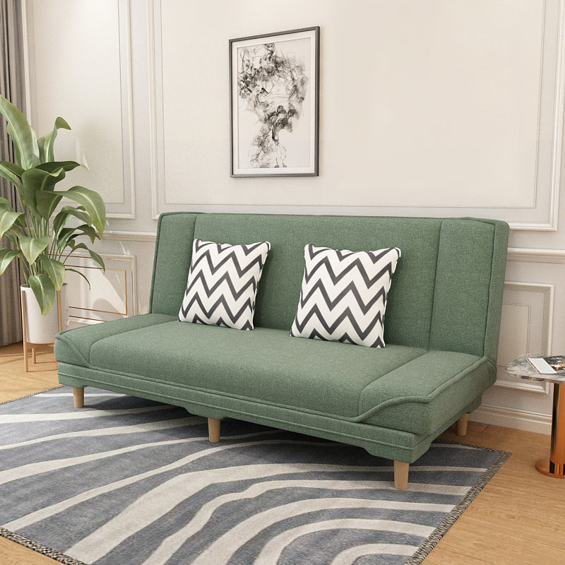 Tight Back 70.87" W √ó 23.62" D √ó 31.50" H Linen Armless Sofa with Foldable Green Clearhalo 'furn' 'furn_sofas' 'Furniture' 'furniture_sofas' 'kitchen' 'kitchen_sofas' 'Living Room Furniture' 'Sofa' 'sofas' 4688871