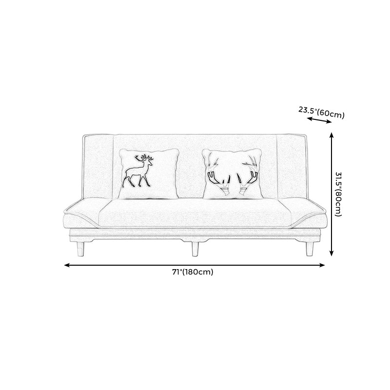 Tight Back 70.87" W √ó 23.62" D √ó 31.50" H Linen Armless Sofa with Foldable Clearhalo 'furn' 'furn_sofas' 'Furniture' 'furniture_sofas' 'kitchen' 'kitchen_sofas' 'Living Room Furniture' 'Sofa' 'sofas' 4688882