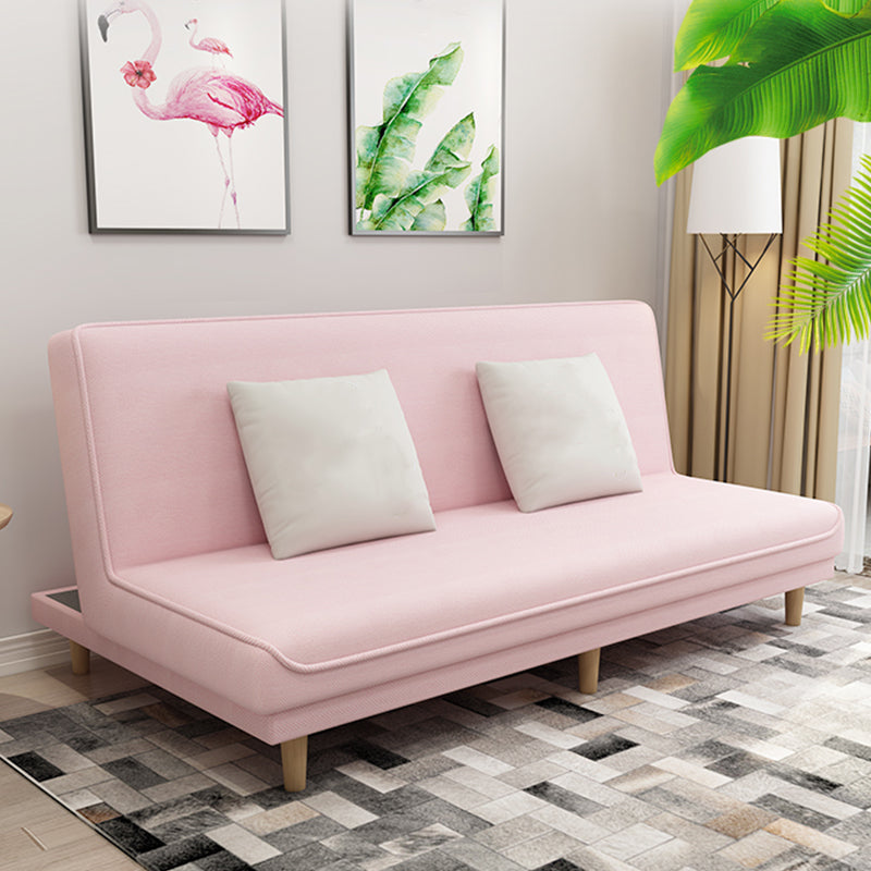 Armless Settee with Cotton Blend 19.68" W Convertible Sleeper Sofa for Apartment Clearhalo 'furn' 'furn_sofas' 'Furniture' 'furniture_sofas' 'kitchen' 'kitchen_sofas' 'Living Room Furniture' 'Sofa' 'sofas' 4688883