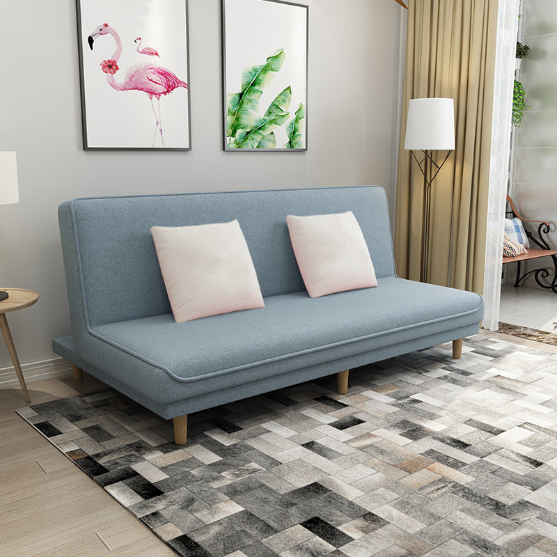 Armless Settee with Cotton Blend 19.68" W Convertible Sleeper Sofa for Apartment Ocean Blue Clearhalo 'furn' 'furn_sofas' 'Furniture' 'furniture_sofas' 'kitchen' 'kitchen_sofas' 'Living Room Furniture' 'Sofa' 'sofas' 4688892