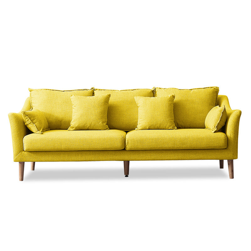 Modern Standard Wood Legs Fabric Sofa Cushions Sofa for Living Room Yellow Clearhalo 'furn' 'furn_sofas' 'Furniture' 'furniture_sofas' 'kitchen' 'kitchen_sofas' 'Living Room Furniture' 'Sofa' 'sofas' 4688943