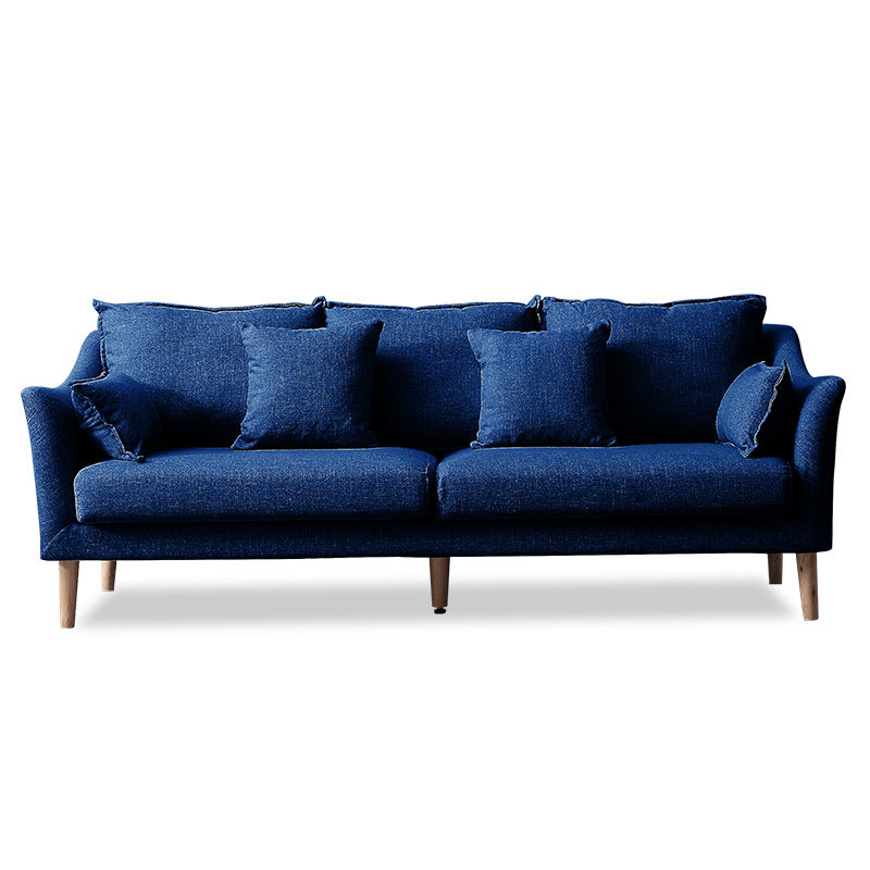Modern Standard Wood Legs Fabric Sofa Cushions Sofa for Living Room Dark Blue Clearhalo 'furn' 'furn_sofas' 'Furniture' 'furniture_sofas' 'kitchen' 'kitchen_sofas' 'Living Room Furniture' 'Sofa' 'sofas' 4688947