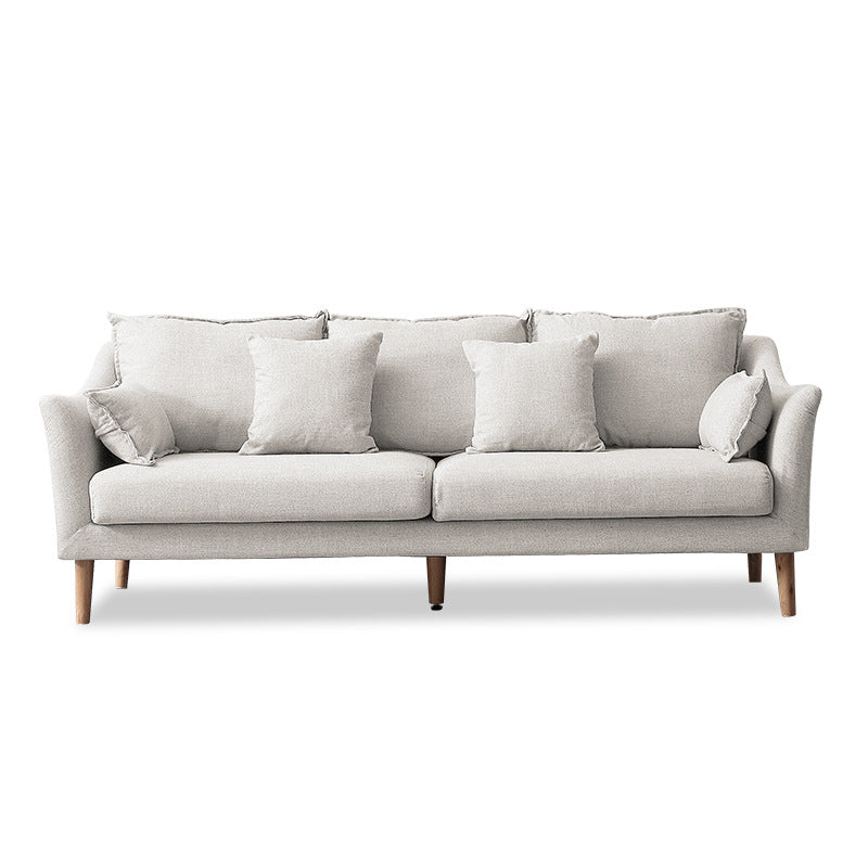Modern Standard Wood Legs Fabric Sofa Cushions Sofa for Living Room Off-White Clearhalo 'furn' 'furn_sofas' 'Furniture' 'furniture_sofas' 'kitchen' 'kitchen_sofas' 'Living Room Furniture' 'Sofa' 'sofas' 4688949