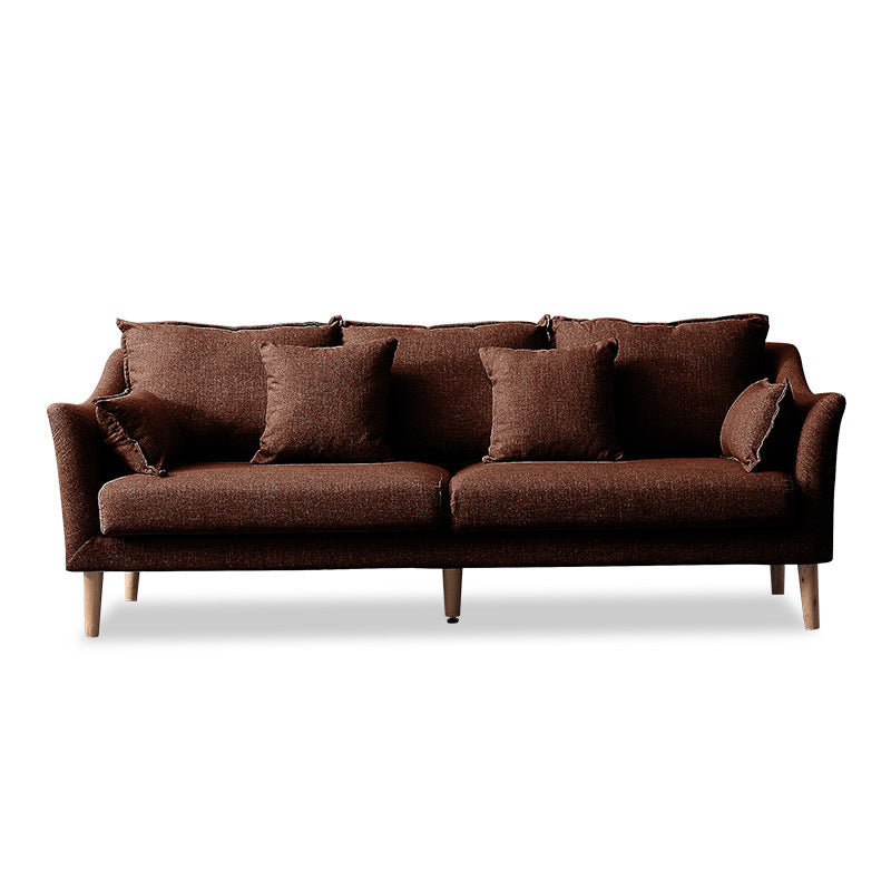Modern Standard Wood Legs Fabric Sofa Cushions Sofa for Living Room Brown Clearhalo 'furn' 'furn_sofas' 'Furniture' 'furniture_sofas' 'kitchen' 'kitchen_sofas' 'Living Room Furniture' 'Sofa' 'sofas' 4688956