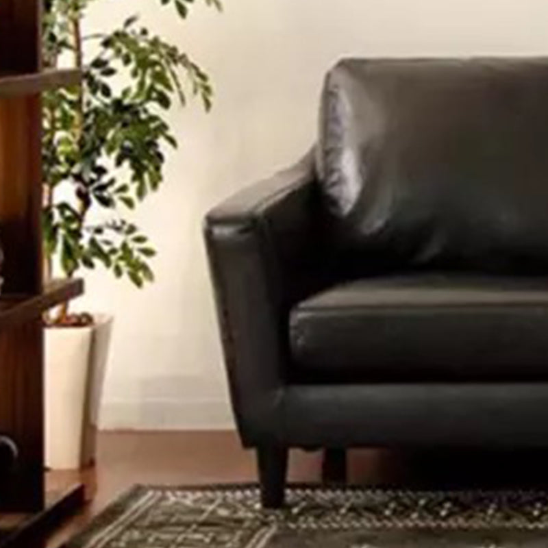 Transitional Flared Arm Faux Leather Sofa with 2 Pillows for Living Room Clearhalo 'furn' 'furn_sofas' 'Furniture' 'furniture_sofas' 'kitchen' 'kitchen_sofas' 'Living Room Furniture' 'Sofa' 'sofas' 4688963