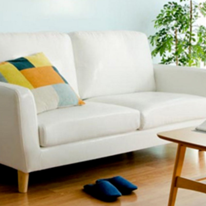 Transitional Flared Arm Faux Leather Sofa with 2 Pillows for Living Room Clearhalo 'furn' 'furn_sofas' 'Furniture' 'furniture_sofas' 'kitchen' 'kitchen_sofas' 'Living Room Furniture' 'Sofa' 'sofas' 4688964