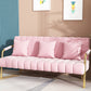 Sewn Pillow Back Velvet Sofa 28.35" High Metal Brass Arm Sofa Clearhalo 'Furniture' 'furniture_sofas' 'kitchen' 'kitchen_sofas' 'Living Room Furniture' 'Sofa' 'sofas' 4688975