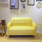 34.25"H Scandinavian Linen Square Arm Solid Color Tufted Loveseat Sofa for Apartment Yellow Clearhalo 'furn' 'furn_sofas' 'Furniture' 'furniture_sofas' 'kitchen' 'kitchen_sofas' 'Living Room Furniture' 'Sofa' 'sofas' 4688988