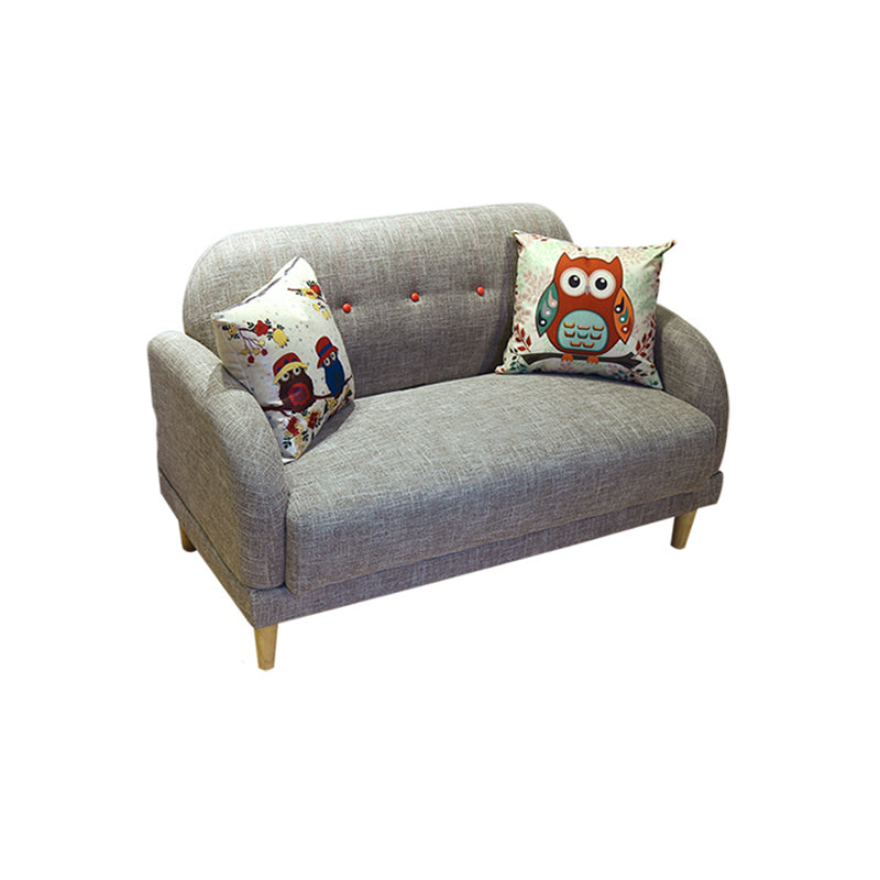 34.25"H Scandinavian Linen Square Arm Solid Color Tufted Loveseat Sofa for Apartment Clearhalo 'furn' 'furn_sofas' 'Furniture' 'furniture_sofas' 'kitchen' 'kitchen_sofas' 'Living Room Furniture' 'Sofa' 'sofas' 4688995