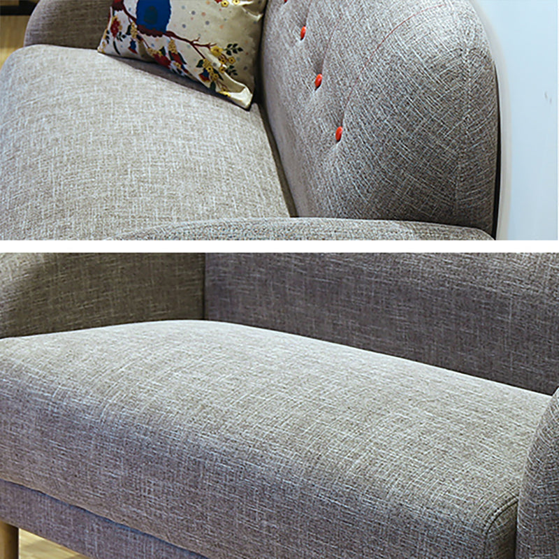 34.25"H Scandinavian Linen Square Arm Solid Color Tufted Loveseat Sofa for Apartment Clearhalo 'furn' 'furn_sofas' 'Furniture' 'furniture_sofas' 'kitchen' 'kitchen_sofas' 'Living Room Furniture' 'Sofa' 'sofas' 4688996