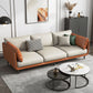 Modern Style Square Armrest Sponge Cushions Fill The Green and White/orange and White Sofa Beige Orange Clearhalo 'furn' 'furn_sofas' 'Furniture' 'furniture_sofas' 'kitchen' 'kitchen_sofas' 'Living Room Furniture' 'Sofa' 'sofas' 4689035