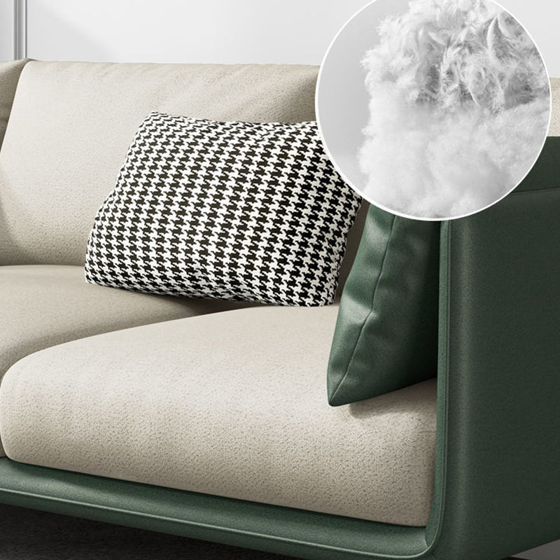 Modern Style Square Armrest Sponge Cushions Fill The Green and White/orange and White Sofa Clearhalo 'furn' 'furn_sofas' 'Furniture' 'furniture_sofas' 'kitchen' 'kitchen_sofas' 'Living Room Furniture' 'Sofa' 'sofas' 4689044