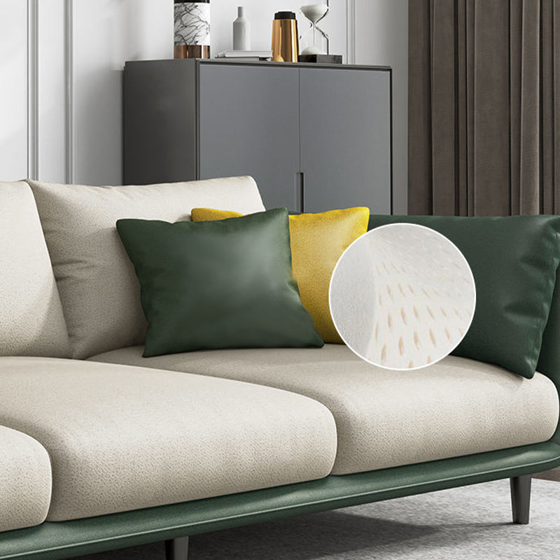 Modern Style Square Armrest Sponge Cushions Fill The Green and White/orange and White Sofa Clearhalo 'furn' 'furn_sofas' 'Furniture' 'furniture_sofas' 'kitchen' 'kitchen_sofas' 'Living Room Furniture' 'Sofa' 'sofas' 4689046