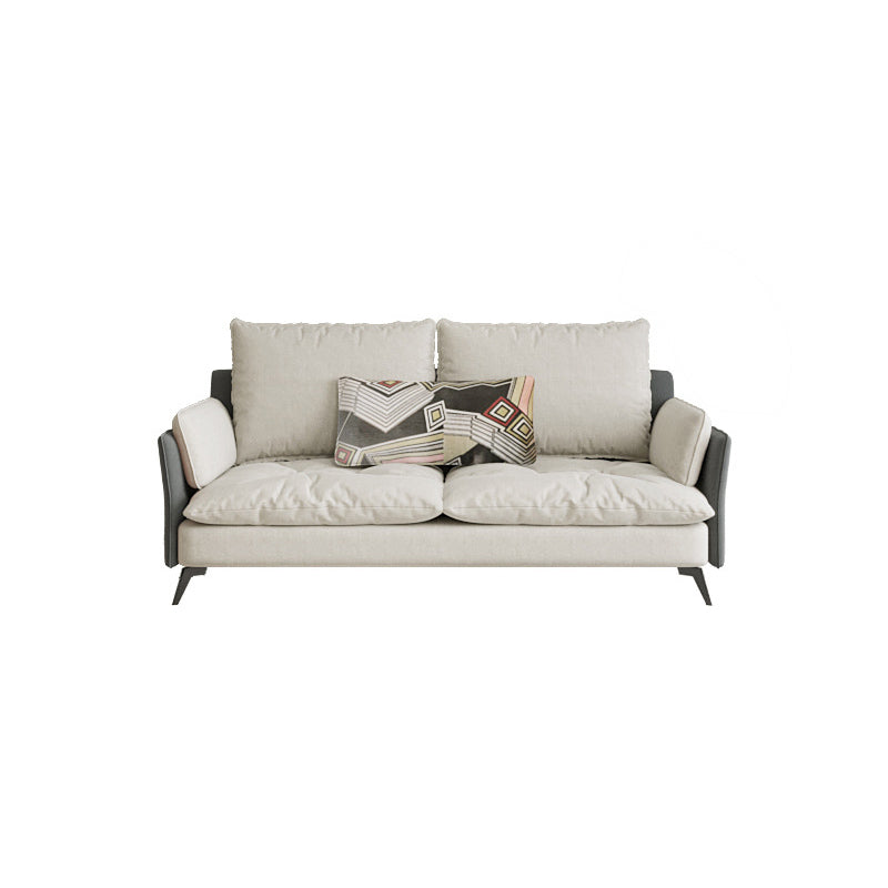 Stationary Living Room Tuxedo Arm Standard Contemporary Sofa Chaise 71"L x 35.5"W x 35.5"H Grey Clearhalo 'furn' 'furn_sofas' 'Furniture' 'furniture_sofas' 'kitchen' 'kitchen_sofas' 'Living Room Furniture' 'Sofa' 'sofas' 4689103