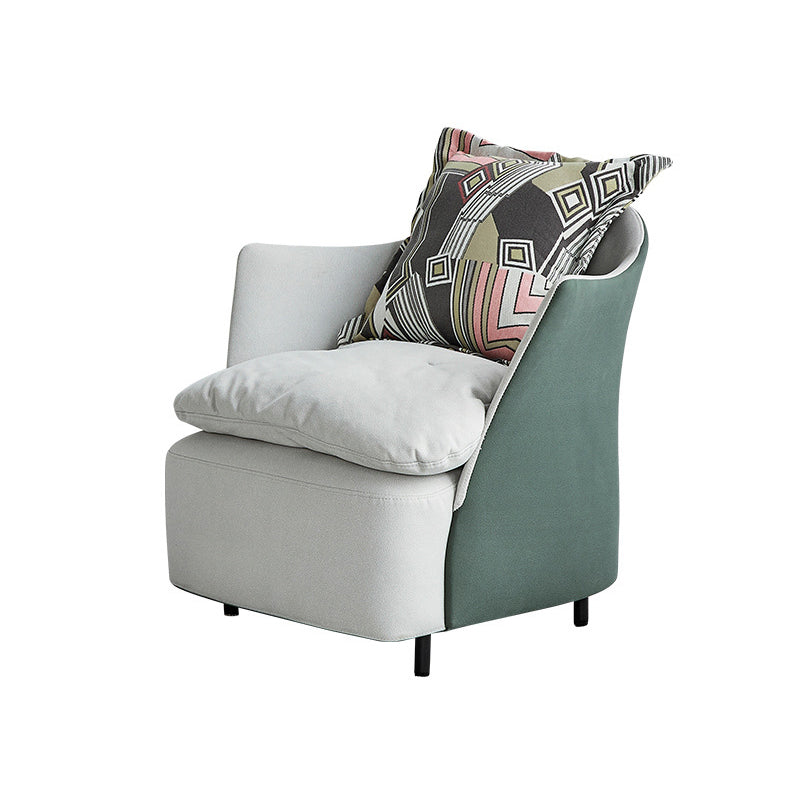 Stationary Living Room Tuxedo Arm Standard Contemporary Sofa Chaise 32"L x 28"W x 31.5"H Green Grey Clearhalo 'furn' 'furn_sofas' 'Furniture' 'furniture_sofas' 'kitchen' 'kitchen_sofas' 'Living Room Furniture' 'Sofa' 'sofas' 4689106