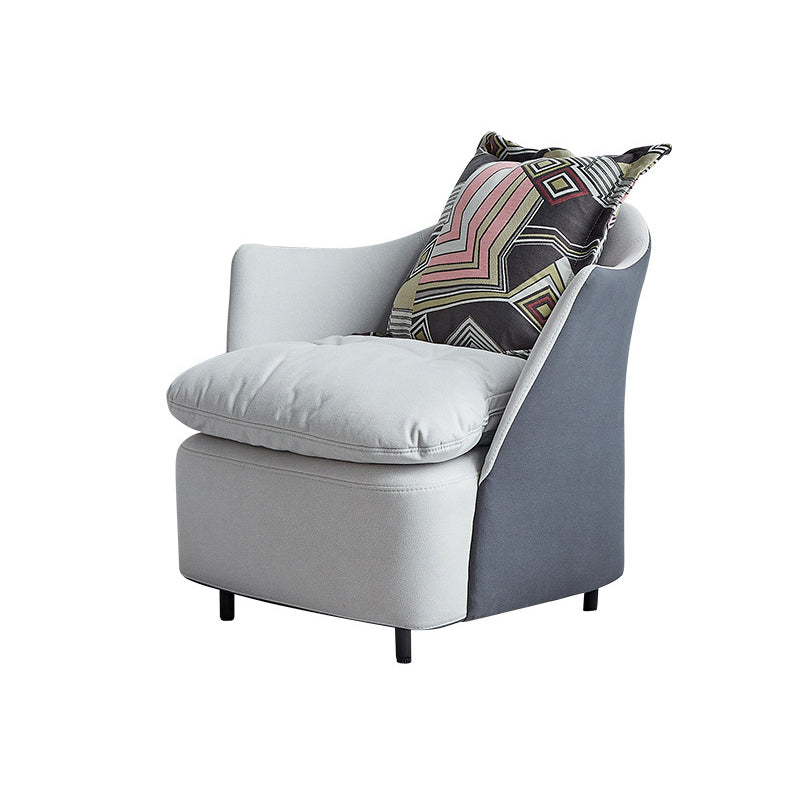 Stationary Living Room Tuxedo Arm Standard Contemporary Sofa Chaise 32"L x 28"W x 31.5"H Grey Clearhalo 'furn' 'furn_sofas' 'Furniture' 'furniture_sofas' 'kitchen' 'kitchen_sofas' 'Living Room Furniture' 'Sofa' 'sofas' 4689108