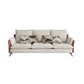 Stationary Living Room Tuxedo Arm Standard Contemporary Sofa Chaise 87"L x 35"W x 35"H Grey Orange Clearhalo 'furn' 'furn_sofas' 'Furniture' 'furniture_sofas' 'kitchen' 'kitchen_sofas' 'Living Room Furniture' 'Sofa' 'sofas' 4689109