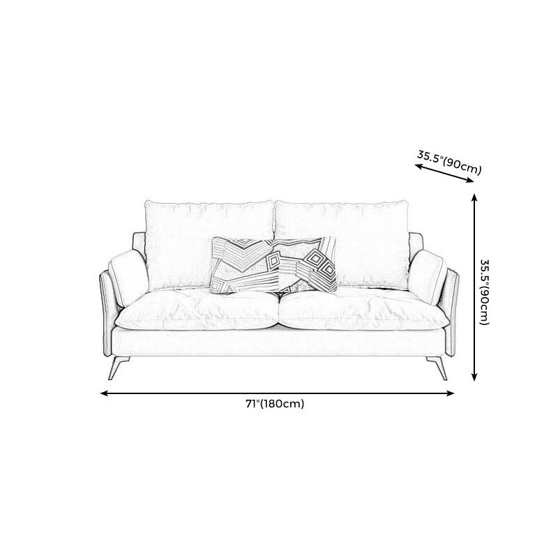 Stationary Living Room Tuxedo Arm Standard Contemporary Sofa Chaise Clearhalo 'furn' 'furn_sofas' 'Furniture' 'furniture_sofas' 'kitchen' 'kitchen_sofas' 'Living Room Furniture' 'Sofa' 'sofas' 4689115