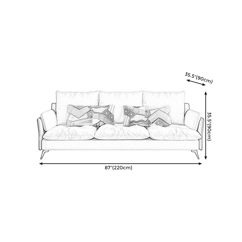 Stationary Living Room Tuxedo Arm Standard Contemporary Sofa Chaise Clearhalo 'furn' 'furn_sofas' 'Furniture' 'furniture_sofas' 'kitchen' 'kitchen_sofas' 'Living Room Furniture' 'Sofa' 'sofas' 4689116
