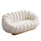 25.59"H Scandinavian Solid Color Fleece/Faux Leather Curved Sofa for Bedroom Apartment 59"L x 35"W x 26"H Off-White Wool Clearhalo 'furn' 'furn_sofas' 'Furniture' 'furniture_sofas' 'kitchen' 'kitchen_sofas' 'Living Room Furniture' 'Sofa' 'sofas' 4689122