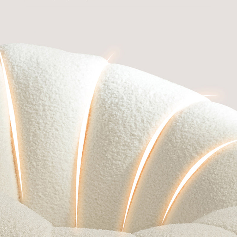 25.59"H Scandinavian Solid Color Fleece/Faux Leather Curved Sofa for Bedroom Apartment Clearhalo 'furn' 'furn_sofas' 'Furniture' 'furniture_sofas' 'kitchen' 'kitchen_sofas' 'Living Room Furniture' 'Sofa' 'sofas' 4689123