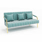 Glam Velvet 3-seat Sofa with Sewn Pillow Back 22" Wide 28" High Green Clearhalo 'furn' 'furn_sofas' 'Furniture' 'furniture_sofas' 'kitchen' 'kitchen_sofas' 'Living Room Furniture' 'Sofa' 'sofas' 4689135