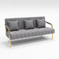 Glam Velvet 3-seat Sofa with Sewn Pillow Back 22" Wide 28" High Grey Clearhalo 'furn' 'furn_sofas' 'Furniture' 'furniture_sofas' 'kitchen' 'kitchen_sofas' 'Living Room Furniture' 'Sofa' 'sofas' 4689136