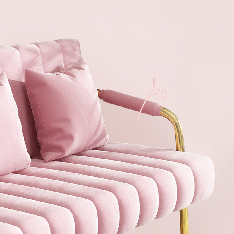 Glam Velvet 3-seat Sofa with Sewn Pillow Back 22" Wide 28" High Clearhalo 'furn' 'furn_sofas' 'Furniture' 'furniture_sofas' 'kitchen' 'kitchen_sofas' 'Living Room Furniture' 'Sofa' 'sofas' 4689137