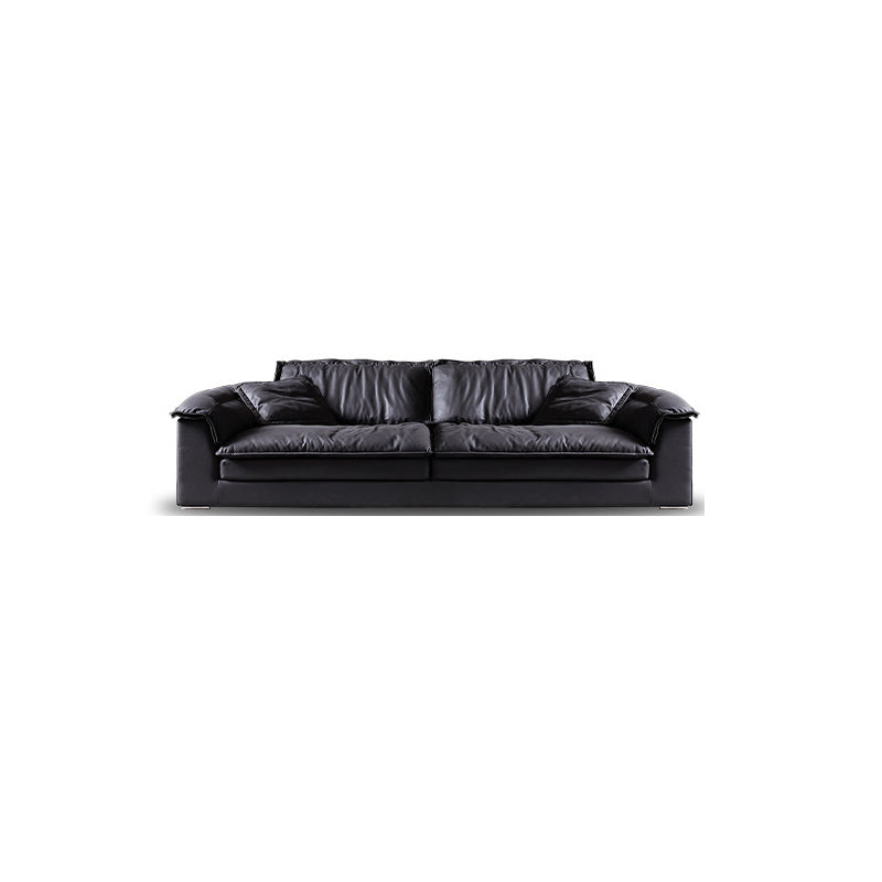 Living Room Contemporary Black Pillows Standard Stationary Sofa Chaise 79"L x 47"W x 31"H Clearhalo 'furn' 'furn_sofas' 'Furniture' 'furniture_sofas' 'kitchen' 'kitchen_sofas' 'Living Room Furniture' 'Sofa' 'sofas' 4689148