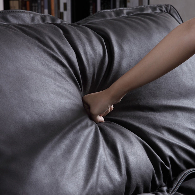 Living Room Contemporary Black Pillows Standard Stationary Sofa Chaise Clearhalo 'furn' 'furn_sofas' 'Furniture' 'furniture_sofas' 'kitchen' 'kitchen_sofas' 'Living Room Furniture' 'Sofa' 'sofas' 4689153