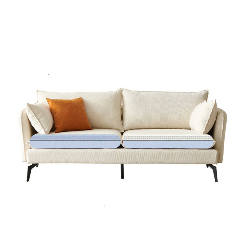 Modern Linen Tuxedo Arm Sofa with Bolster Pillows for Living Room, Apartment Clearhalo 'furn' 'furn_sofas' 'Furniture' 'furniture_sofas' 'kitchen' 'kitchen_sofas' 'Living Room Furniture' 'Sofa' 'sofas' 4689161