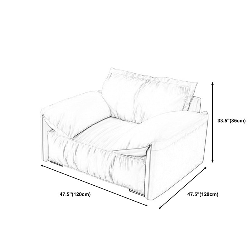 Living Room Faux Leather Pillow Top Arm Standard Contemporary Beige Sofa Clearhalo 'furn' 'furn_sofas' 'Furniture' 'furniture_sofas' 'kitchen' 'kitchen_sofas' 'Living Room Furniture' 'Sofa' 'sofas' 4689188