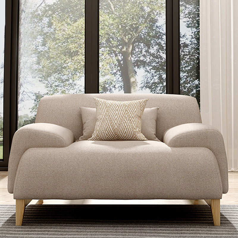 with Storage Linen Living Room Recessed Arm Beige Contemporary Settee 47.2"L x 35.4"W x 29.5"H Pillow Included Clearhalo 'furn' 'furn_sofas' 'Furniture' 'furniture_sofas' 'kitchen' 'kitchen_sofas' 'Living Room Furniture' 'Sofa' 'sofas' 4689195
