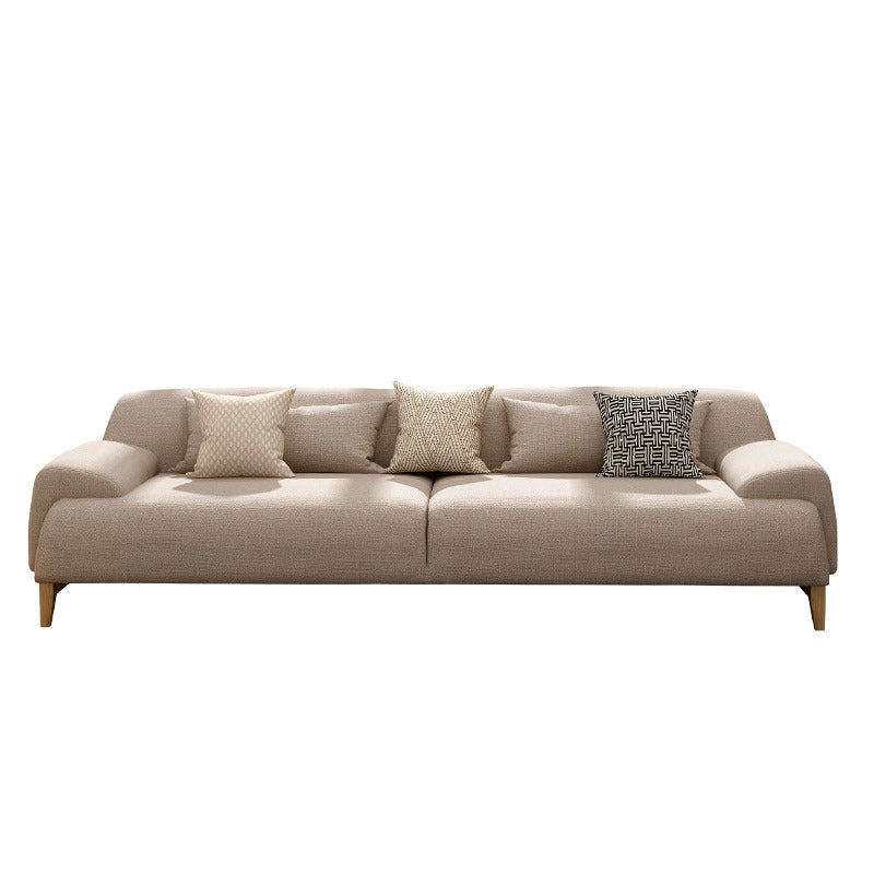 with Storage Linen Living Room Recessed Arm Beige Contemporary Settee 82.7"L x 35.4"W x 29.5"H Pillow Not Included Clearhalo 'furn' 'furn_sofas' 'Furniture' 'furniture_sofas' 'kitchen' 'kitchen_sofas' 'Living Room Furniture' 'Sofa' 'sofas' 4689198